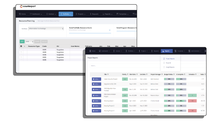 Screenshot of Counterpart's work management platform interface